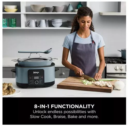 NINJA Food Cooker 8-in-1 Slow Cooker 8L - Sea Salt Grey - Image 7