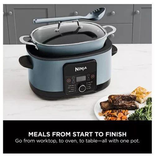 NINJA Food Cooker 8-in-1 Slow Cooker 8L - Sea Salt Grey - Image 9