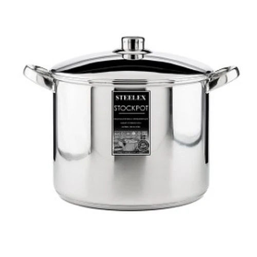 Steelex 30cm Stockpot - Steel Lid 15.2lt