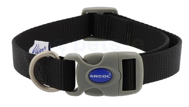 Ancol Viva Black Adjustable Dog Collar