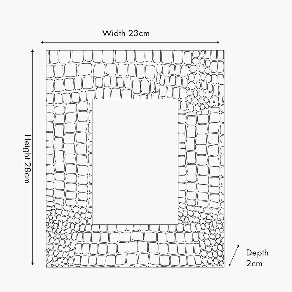 Antique Silver Metal Croc Print 5 x 7" Photo Frame - Image 10