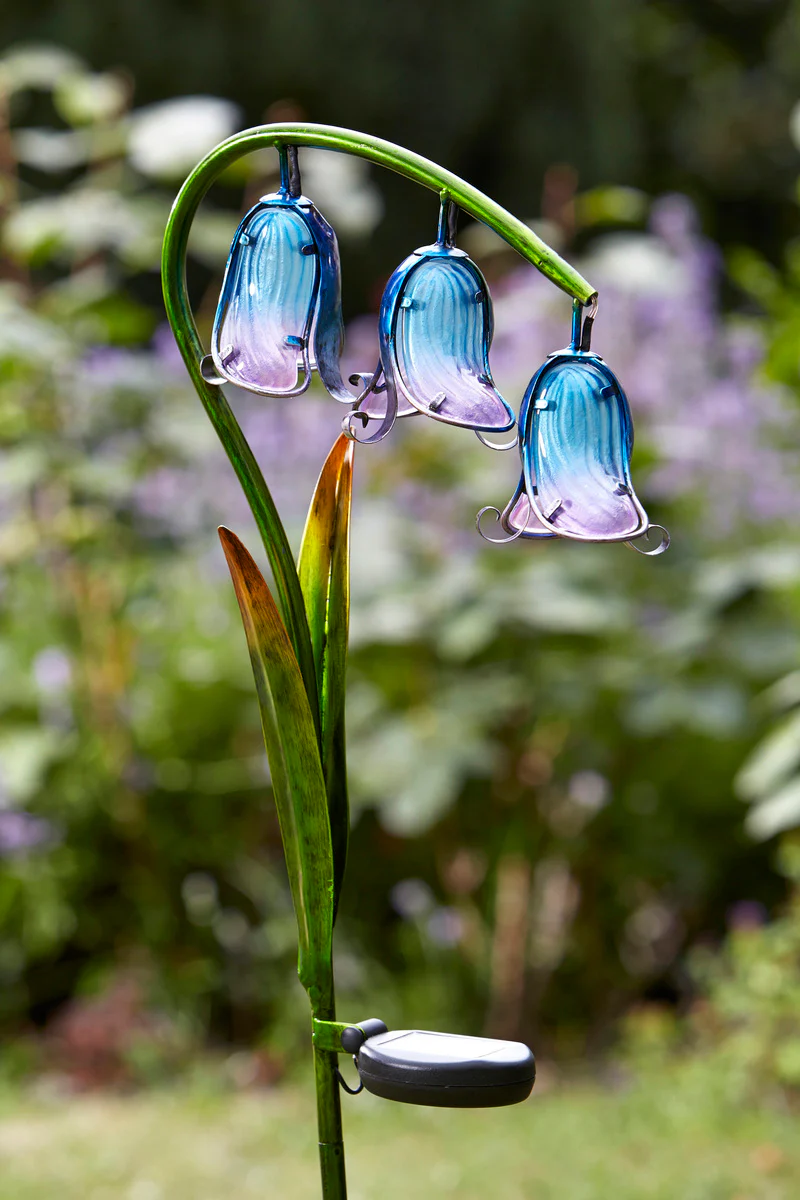 Bluebell Hand Painted Glass Solar Light - Image 2