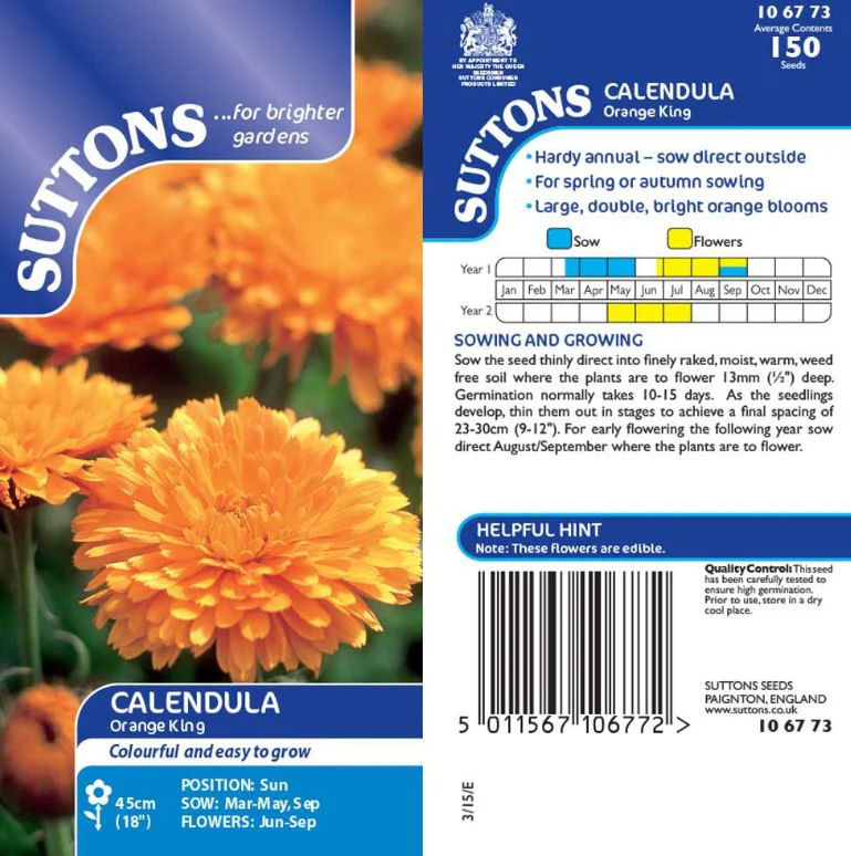 Calendula 'Orange King' - Seeds - Image 4