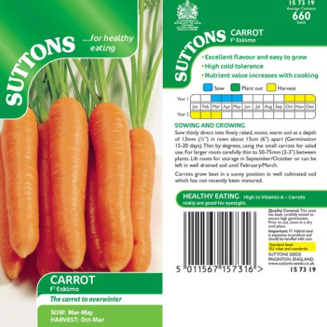 Carrot F1 'Eskimo' - Seeds - Image 3