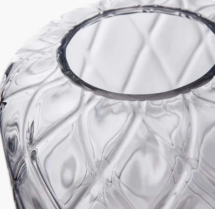 Clear Glass Diamond Optic Vase Small - Image 3