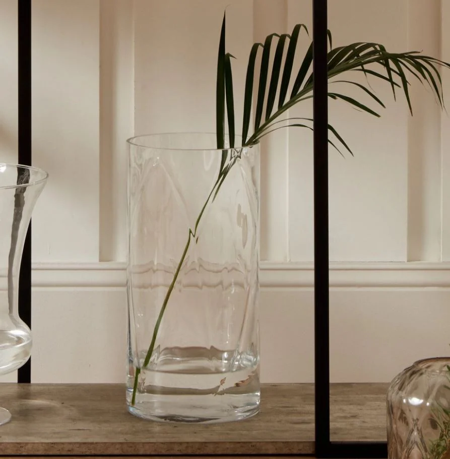 Clear Glass Optic Vase Medium