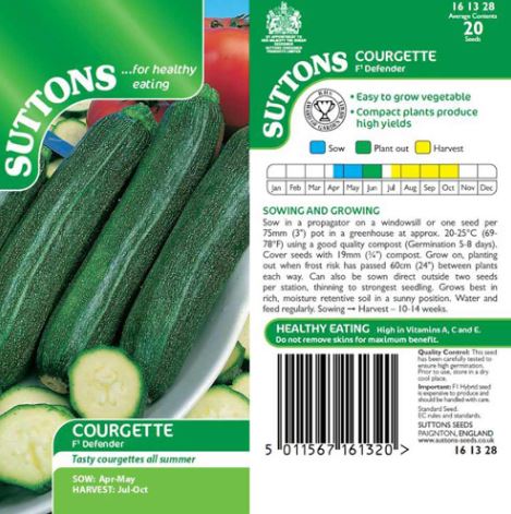 Courgette F1 'Defender' - Seeds