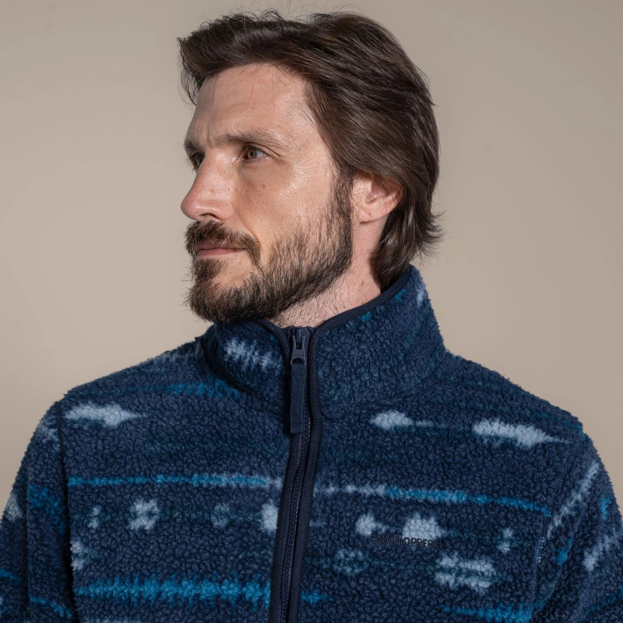 Craghoppers Rawthey Half Zip Fleece | Blue Navy Print - Image 5