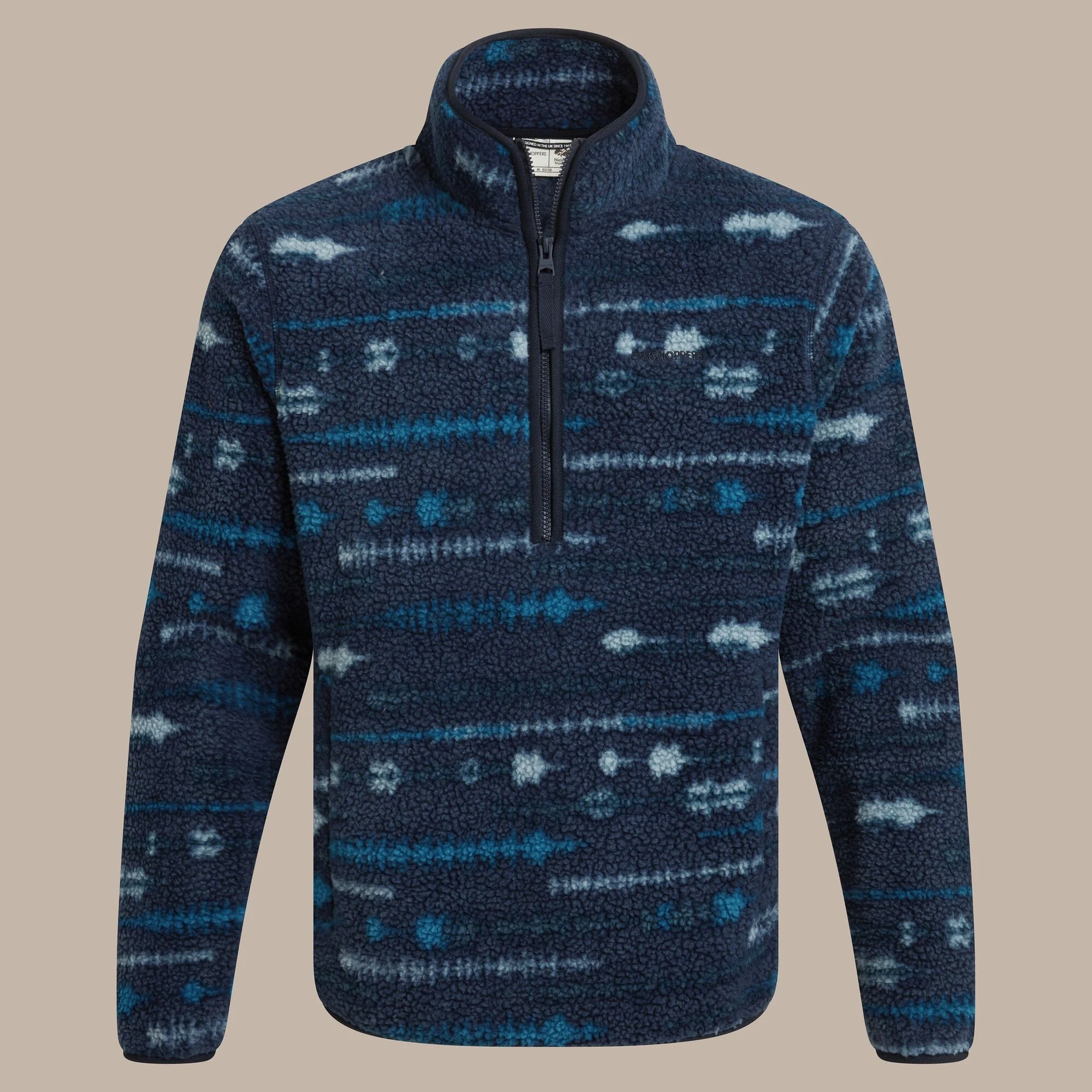 Craghoppers Rawthey Half Zip Fleece | Blue Navy Print - Image 7