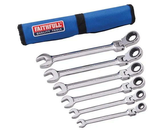Faithfull 6 Piece Ratchet Combination Spanner Set - Image 2