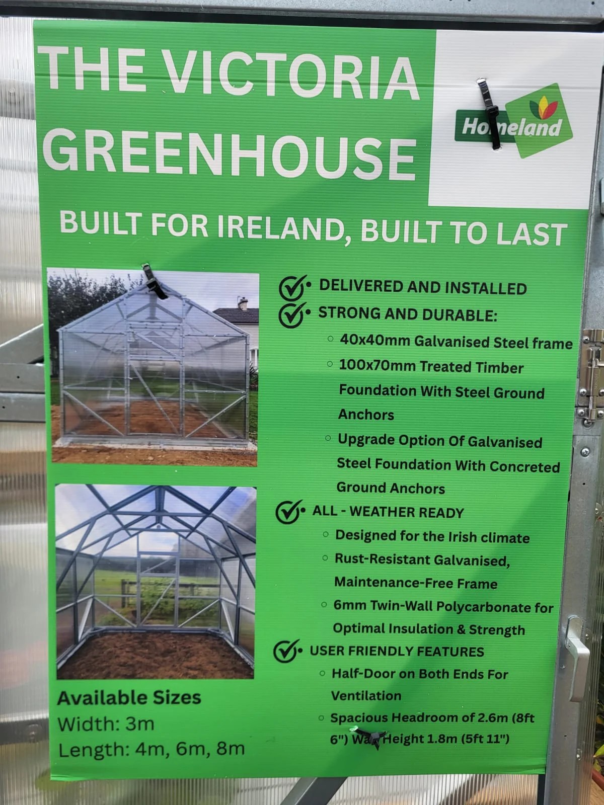Victoria Polycarbonate Greenhouse 3m X 4m - Image 2