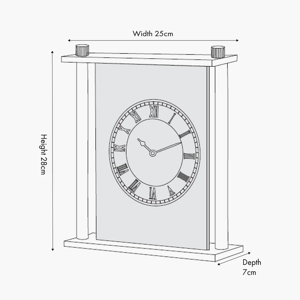 Gold Metal and Glass Floating Clock Face Square Table Clock - Image 6