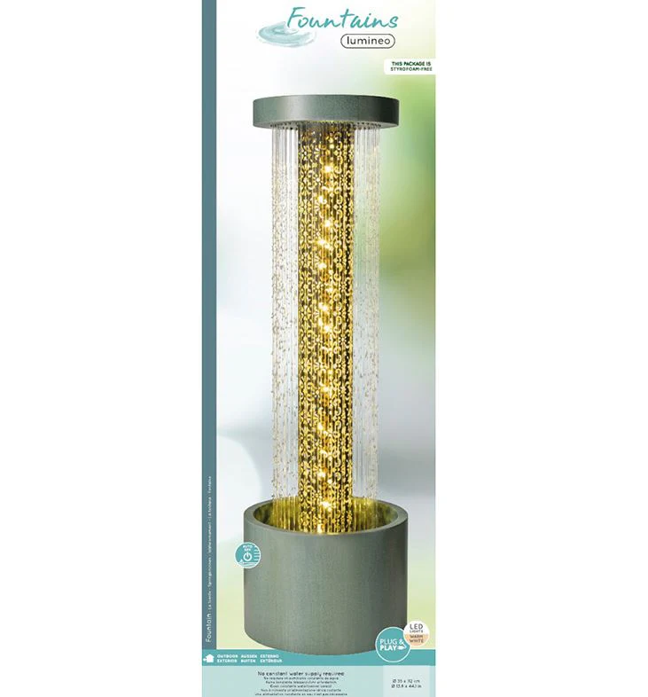 Green Cylindrical LED Water Feature - Image 2