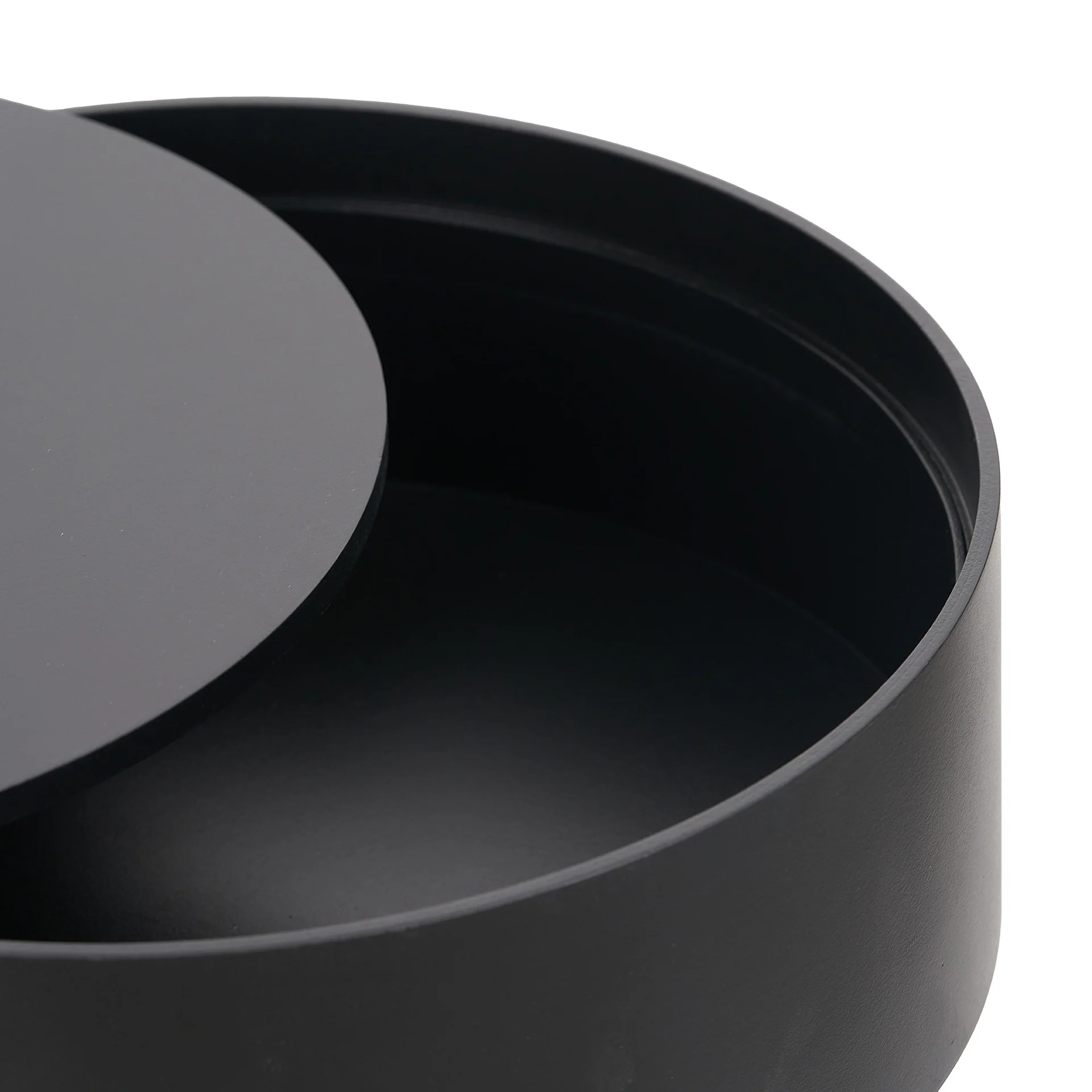 Hugo Black Wood Veneer and Black Metal Storage Table - Image 6