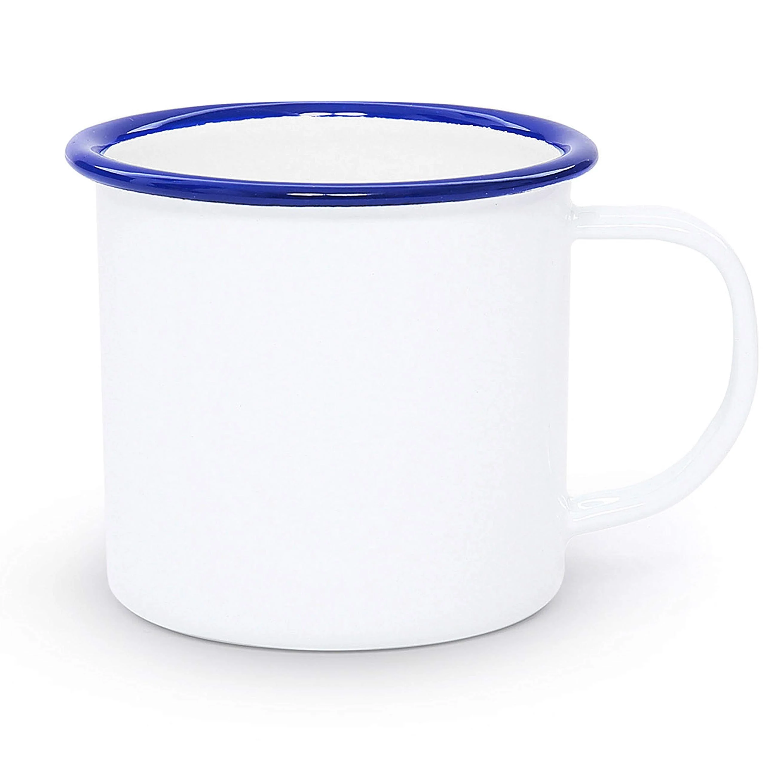Enamel Mug 8cm - White with Blue Rim