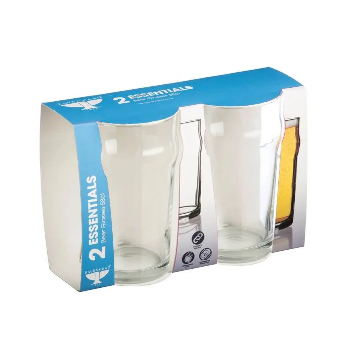 Ravenhead Essentials Sleeve Of 2 Nonik Beer Glasses 56cl - Image 2