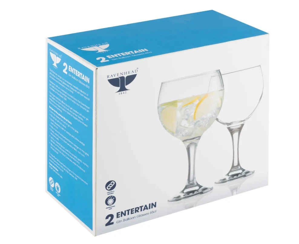 Ravenhead Entertain Set of 2 Gin Balloons 65cl - Image 2
