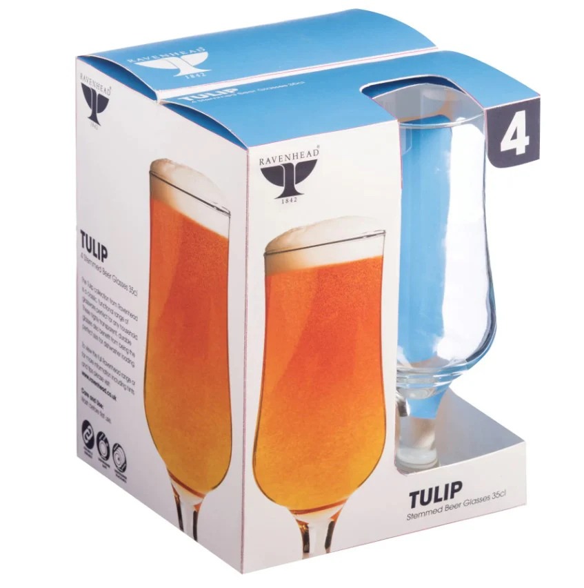 Ravenhead Tulip Box Of 4 35cl Stemmed Beer Glasses - Image 2