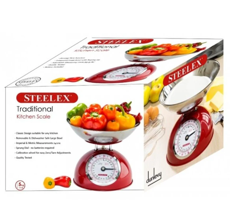 Steelex Red Metal Kitchen Scales Sc1005r - Image 2