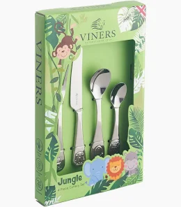 Jungle 4 Piece Kids Cutlery Set