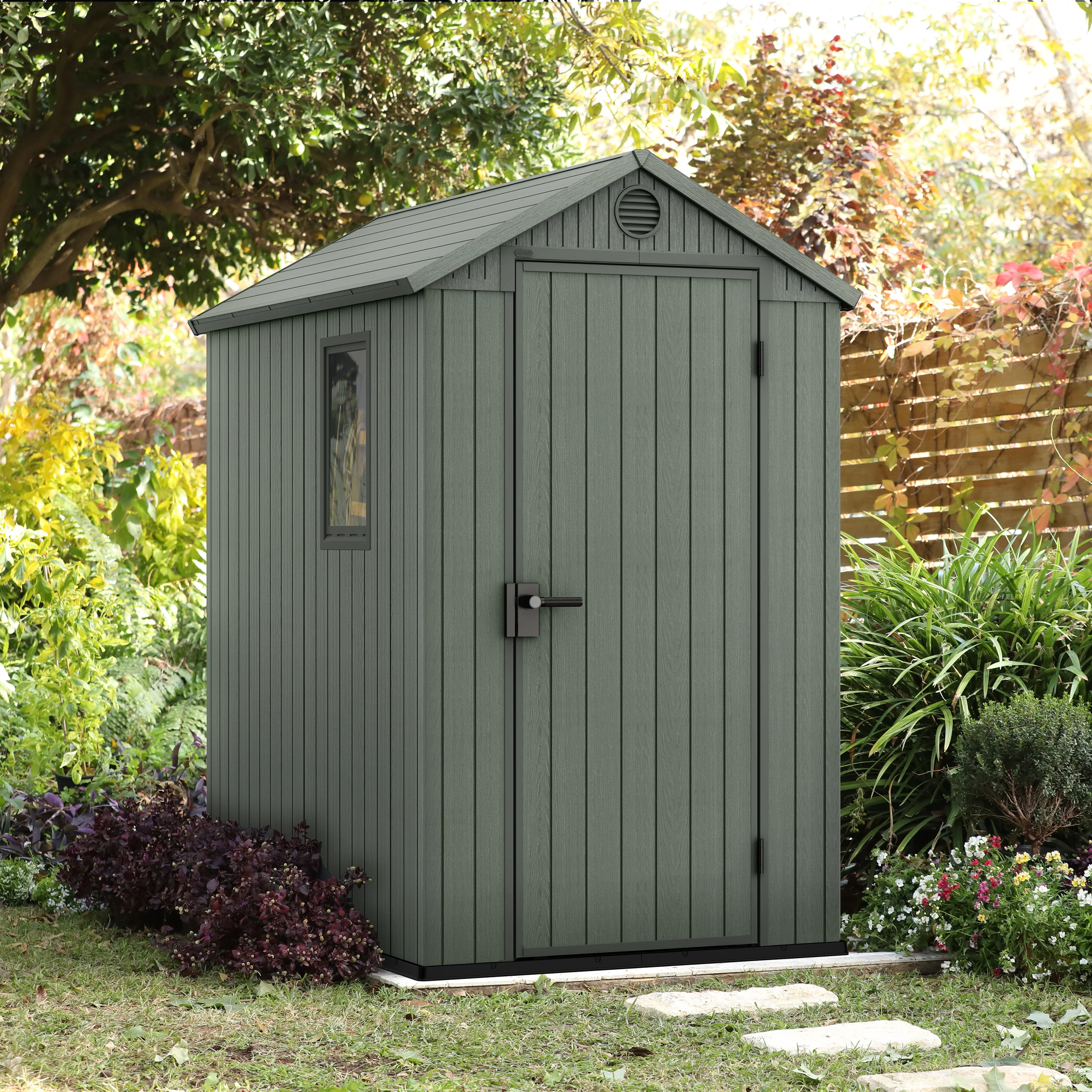 Darwin Wood Effect Garden Shed - 4x6ft