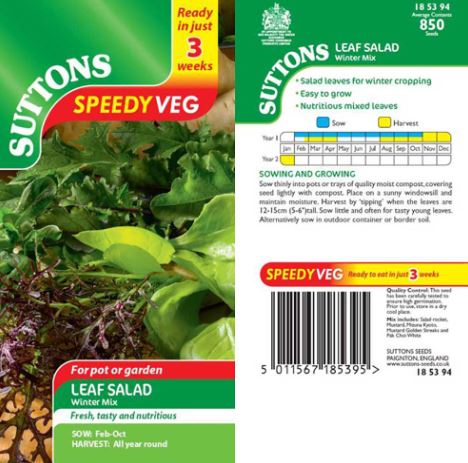 Leaf Salad 'Winter Mix' - Speedy Veg Seeds - Image 3