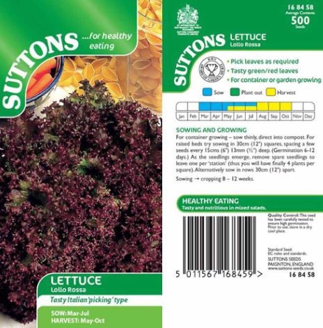 Lettuce 'Lollo Rossa' - Seeds