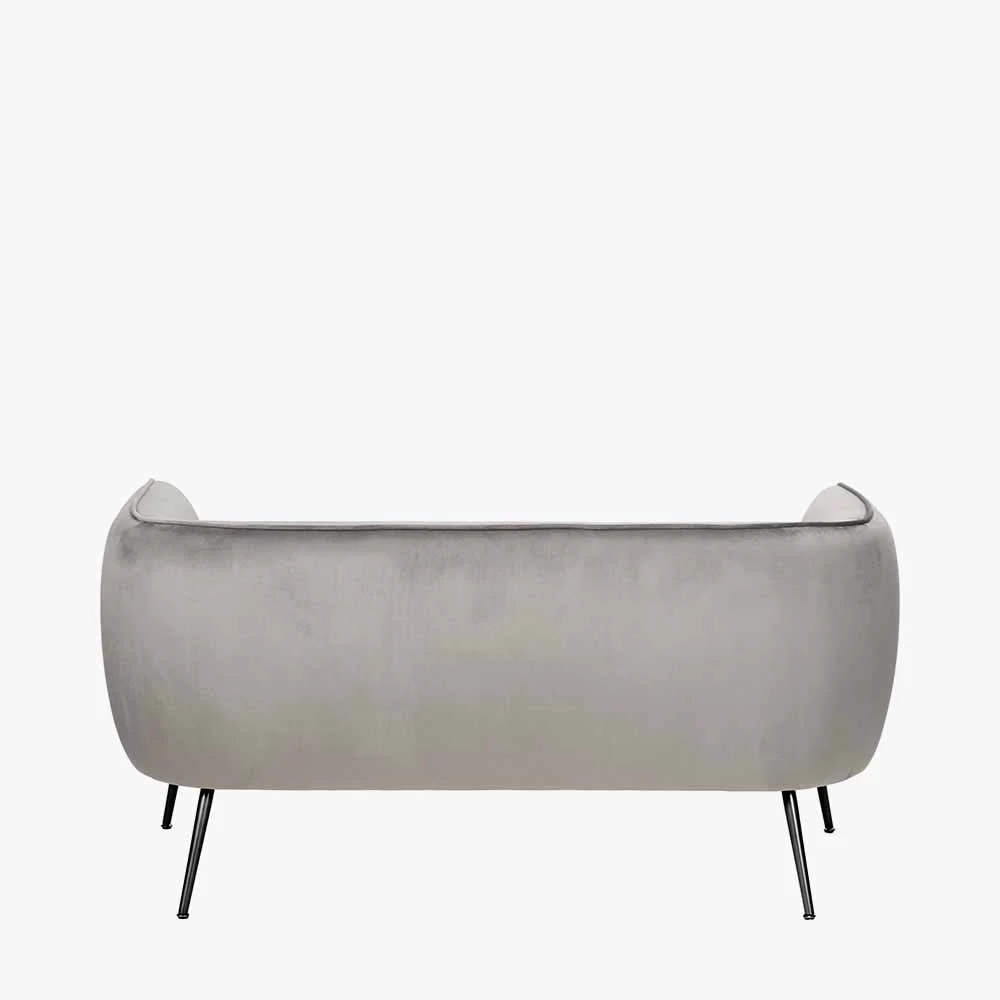 Lucca Dove Grey Velvet and Metal Sofa - Image 4