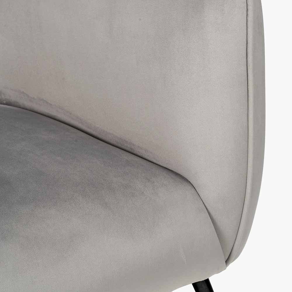 Lucca Dove Grey Velvet and Metal Sofa - Image 8