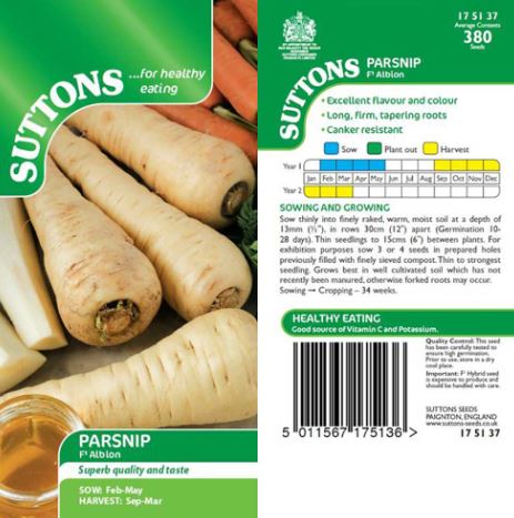 Parsnip F1 'Albion' - Seeds - Image 3
