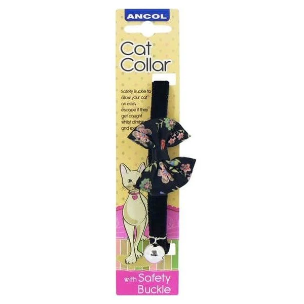 Vintage Bow Cat Collar Black - Image 2