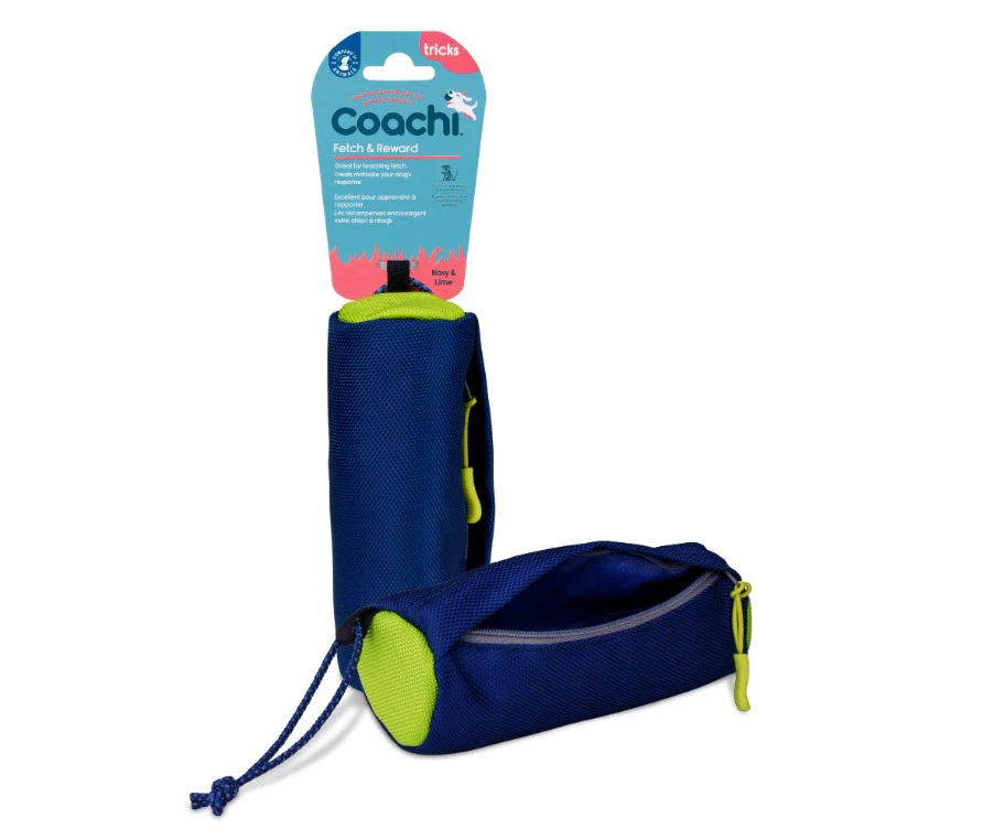 Coachi Fetch & Reward Dog Toy -  Navy & Lime