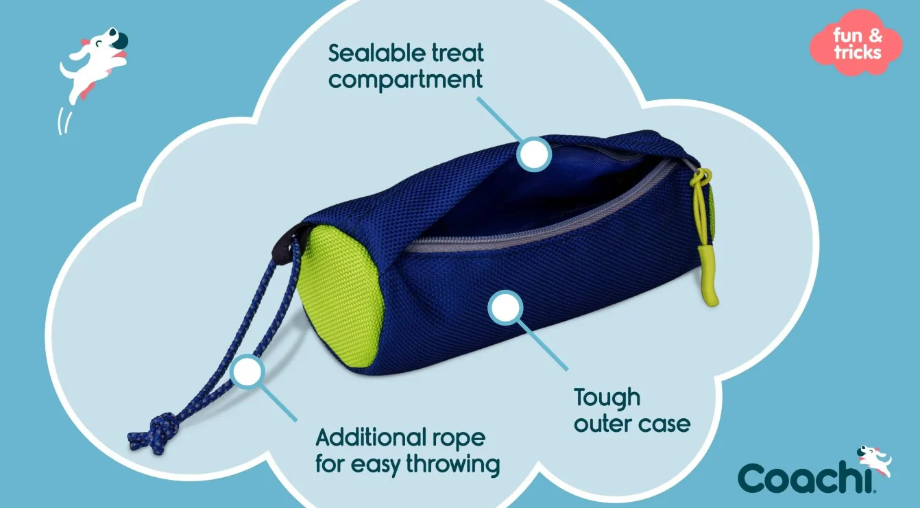 Coachi Fetch & Reward Dog Toy -  Navy & Lime - Image 3
