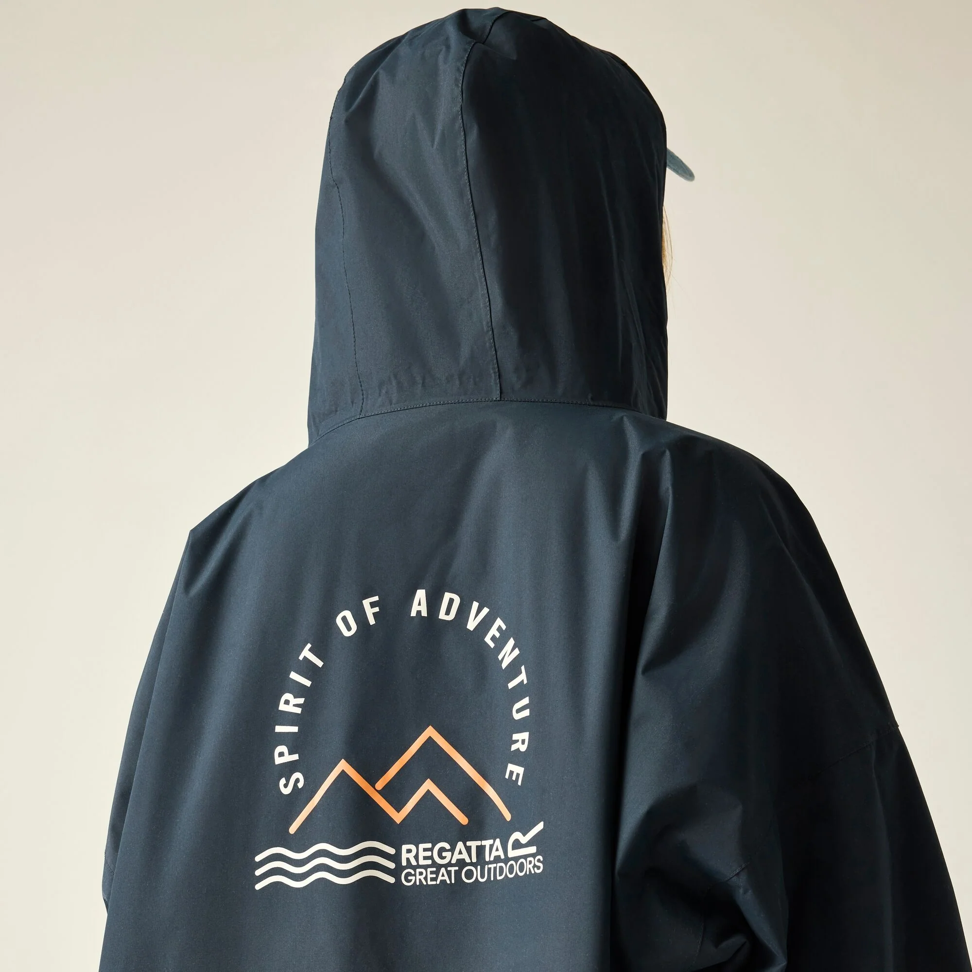 Regatta Adult Waterproof Robe - Navy & Ivy Moss - Image 5