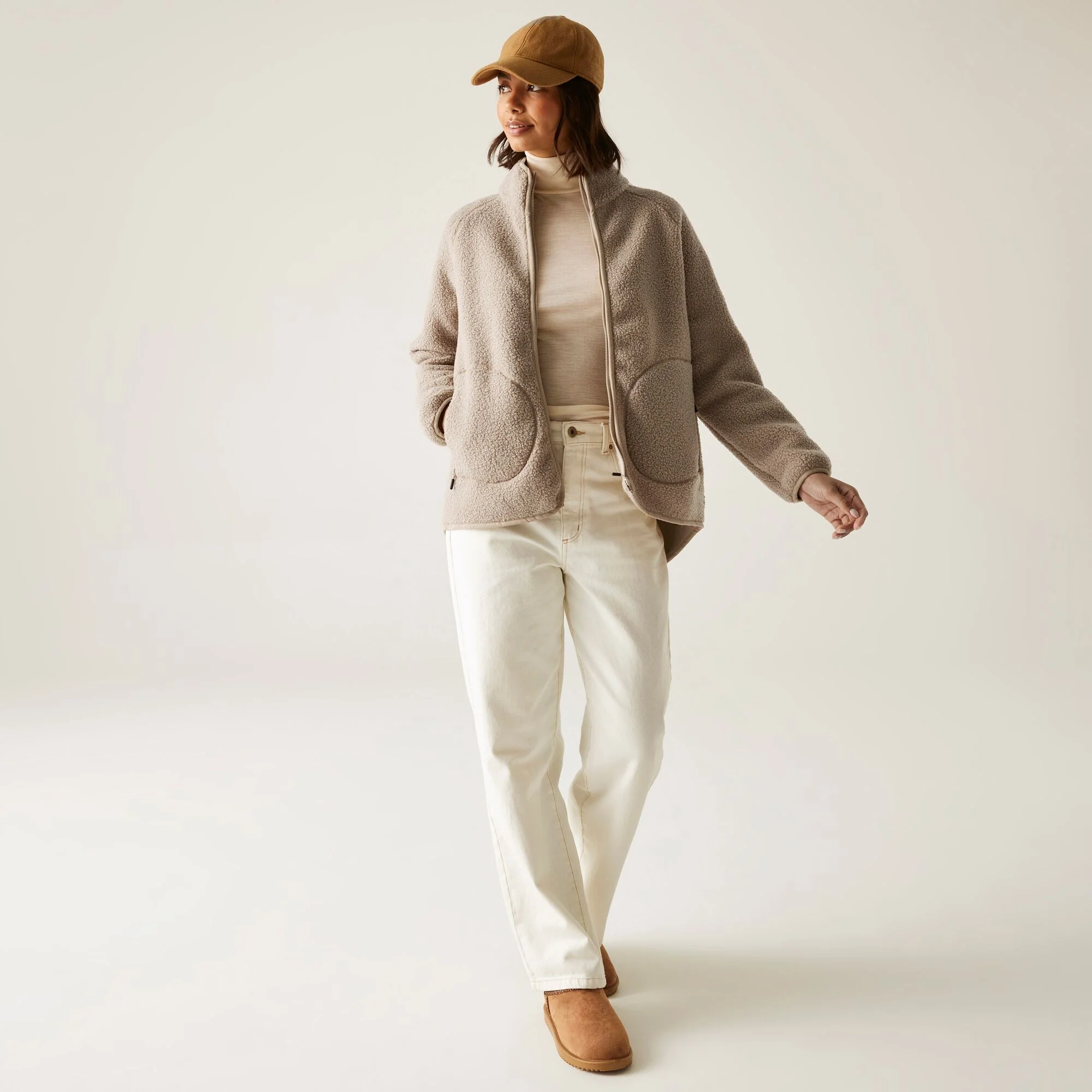 Regatta AW25/26 Women's Frankie Borg Full Zip Fleece | Taupe Beige - Image 3