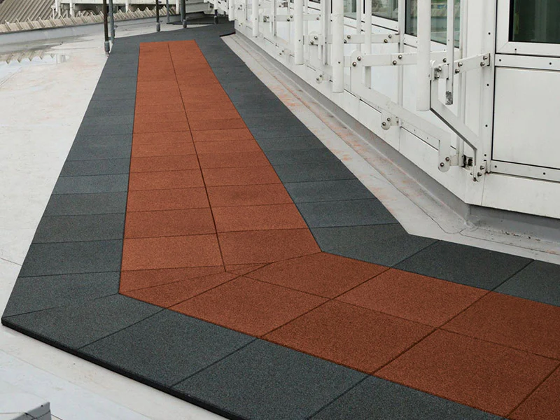 Rubberblok Safety Tiles - Red 500x500 - Image 2