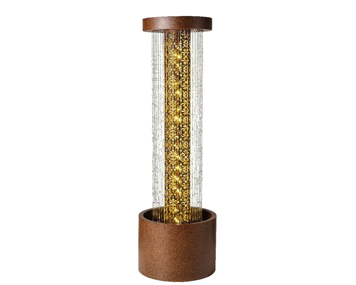 Rustic Cylindrical LED Water Feature