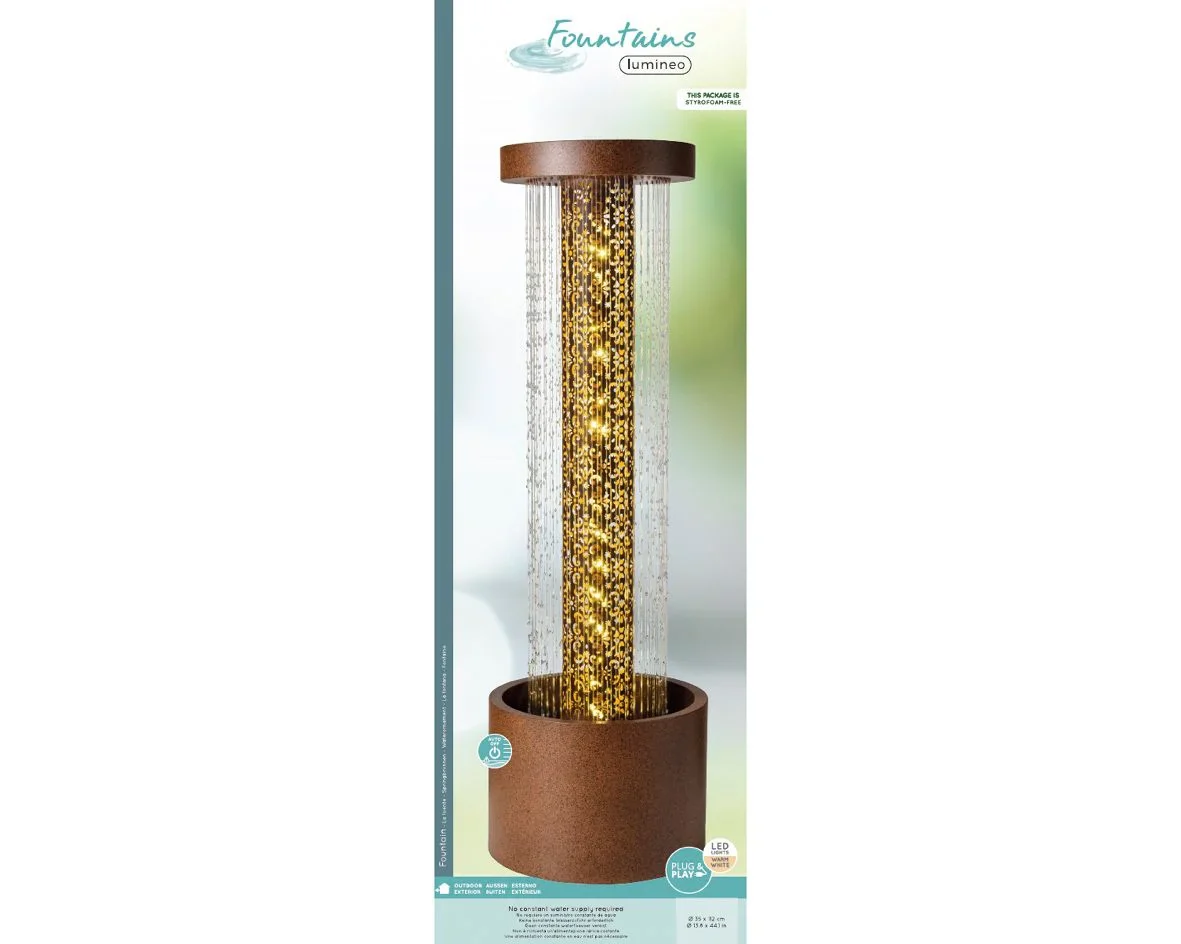 Rustic Cylindrical LED Water Feature - Image 3