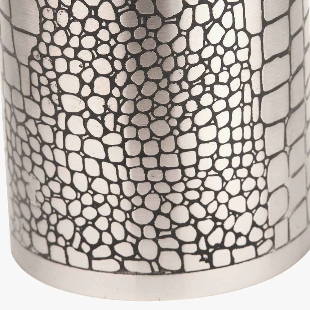 S/3 Antique Silver Croc Print Candle Holder - Image 7