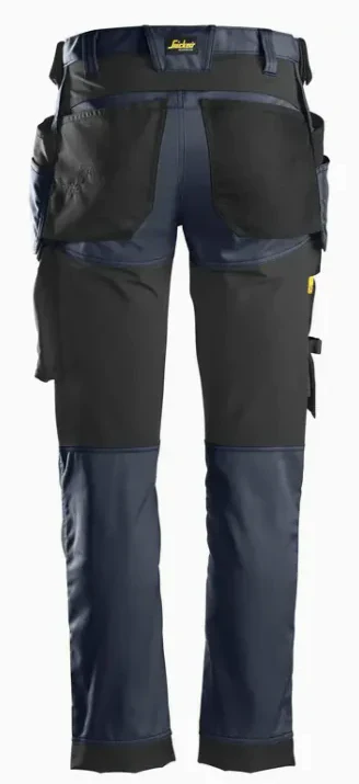Snickers Stretch Trousers Holster Pockets - Navy/ Black - Image 2