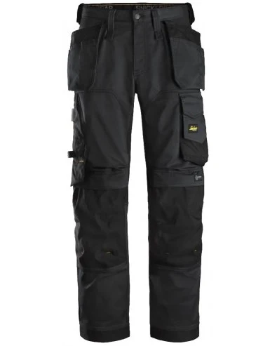 Snickers Stretch Loose Fit Trousers Holster Pockets - Black