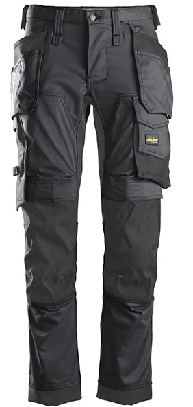 Snickers Stretch Trousers Holster Pockets - Steel Grey/Black