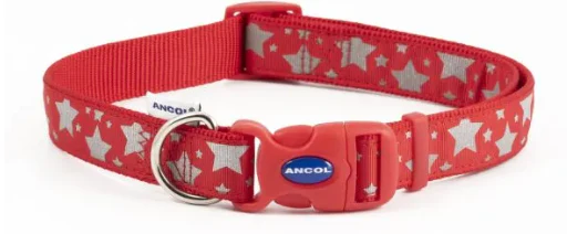 Ancol Stars Reflective Adjustable Collar Red - Image 2