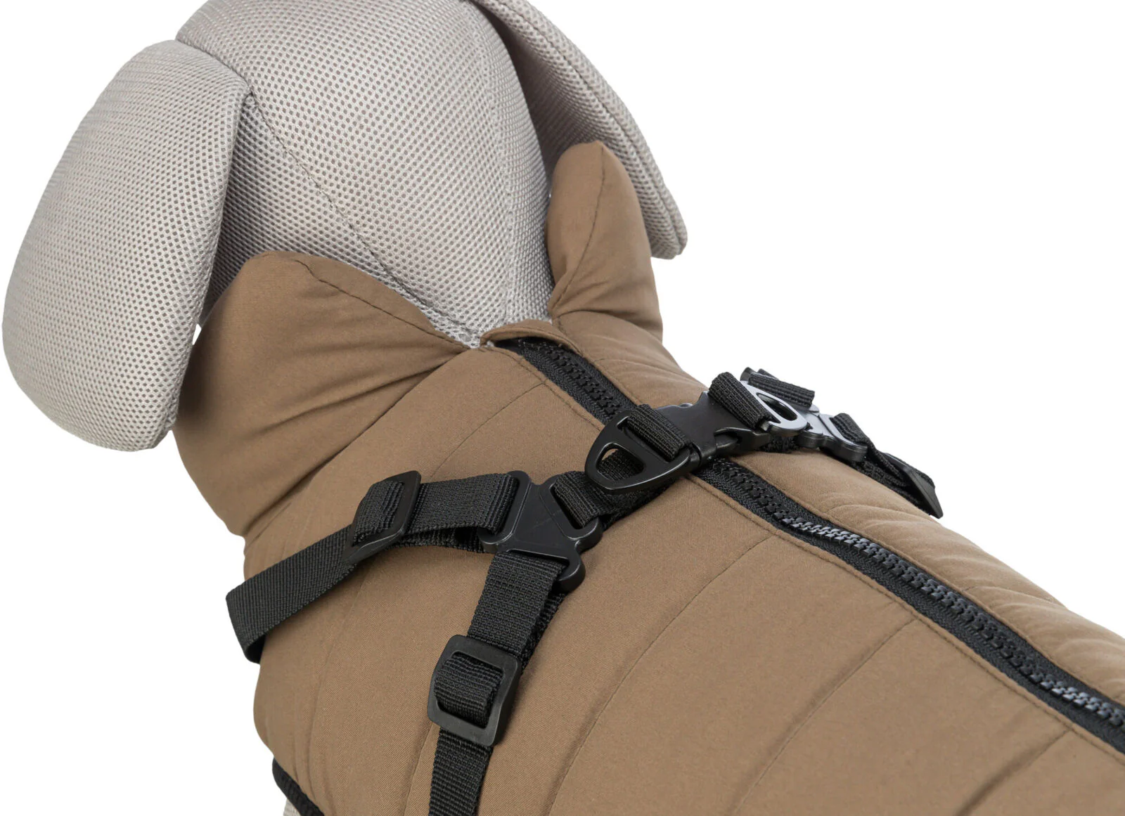 Trixie Pirou Wintercoat with Harness Sand - Image 3