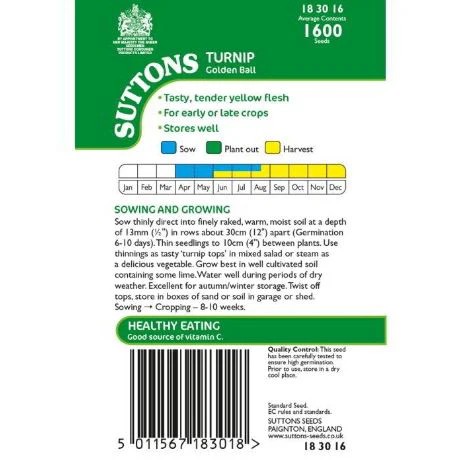 Turnip 'Golden Ball' - Seeds - Image 3