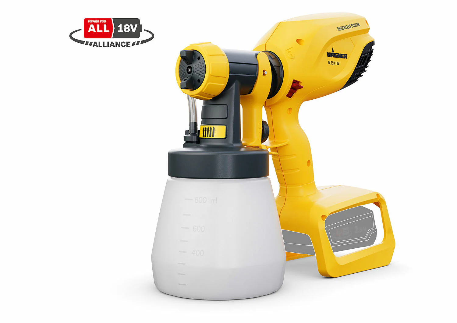 Wagner W250 18V Wood & Metal Paint Spray Gun (Bare Unit)