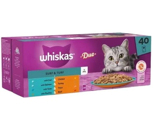 Whiskas 1+ Duo Surf & Turf in Jelly 1 x 40 x 85g