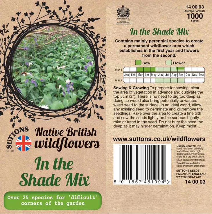 Wild Flowers Woodland Shade Mix Flower Seeds - Image 2